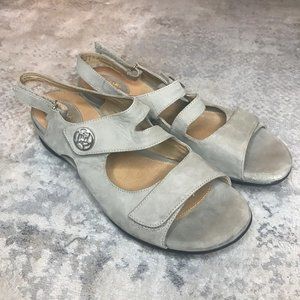 Clarks Artisan Size 10 M Tiffani Aldora Sandals Ankle Strap Gray Taupe